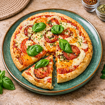 Olipo Cafe's fresh vegetarian Margherita pizza